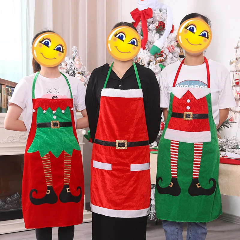 Family Party Christmas Decoration Kitchen Cooking Apron Festive Household Costume for Home Kitchen Scene Layout Decoration