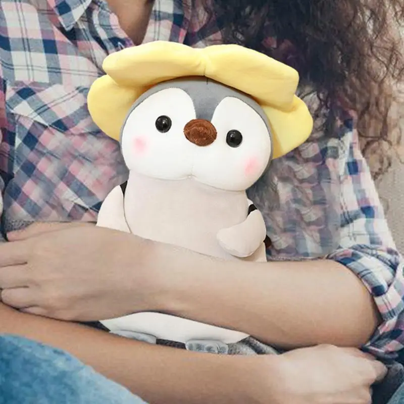 Peluche de pingüino Kawaii para adultos, almohada de felpa de 9 pulgadas, lindo pingüino