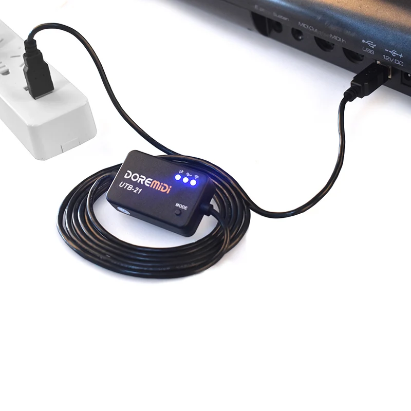 DOREMiDi edytor muzyki USB MIDI na bezprzewodowy Adapter MIDI Bluetooth bezprzewodowy kabel MIDI USB ze wskaźnikiem i przyciskiem przełącznika trybu