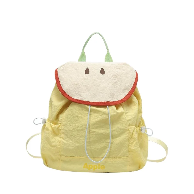 Mochilas con cordón de nailon, bolso de hombro con cordón de dibujos animados, bolso deportivo ligero de Color dopamina, bolso de senderismo versátil de gran capacidad