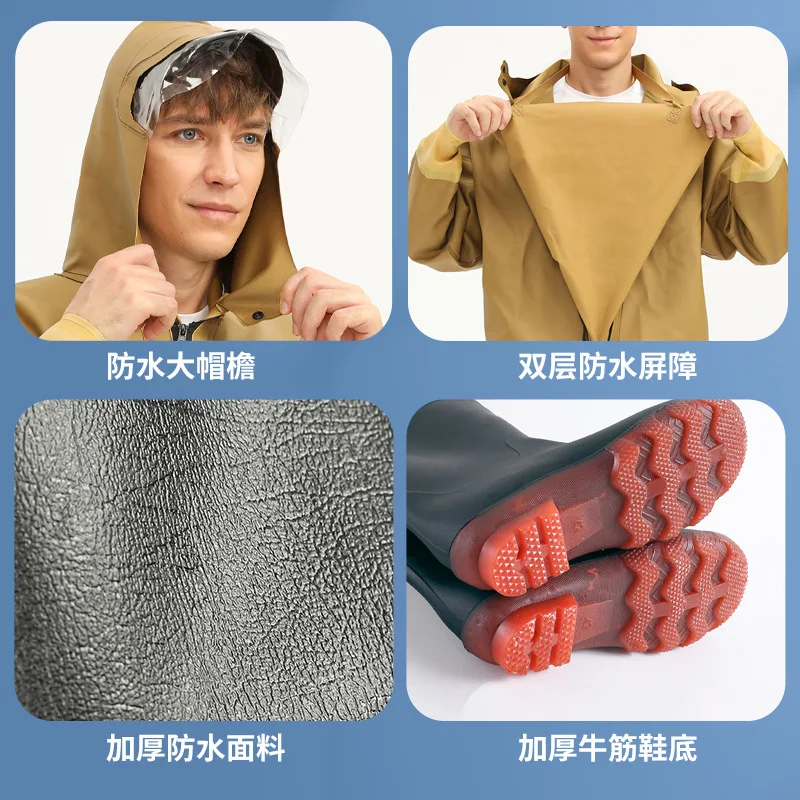 Men's Outdoor Waterproof Chest Waders Fishing Hunting Breathable Durable Knitted Fabric