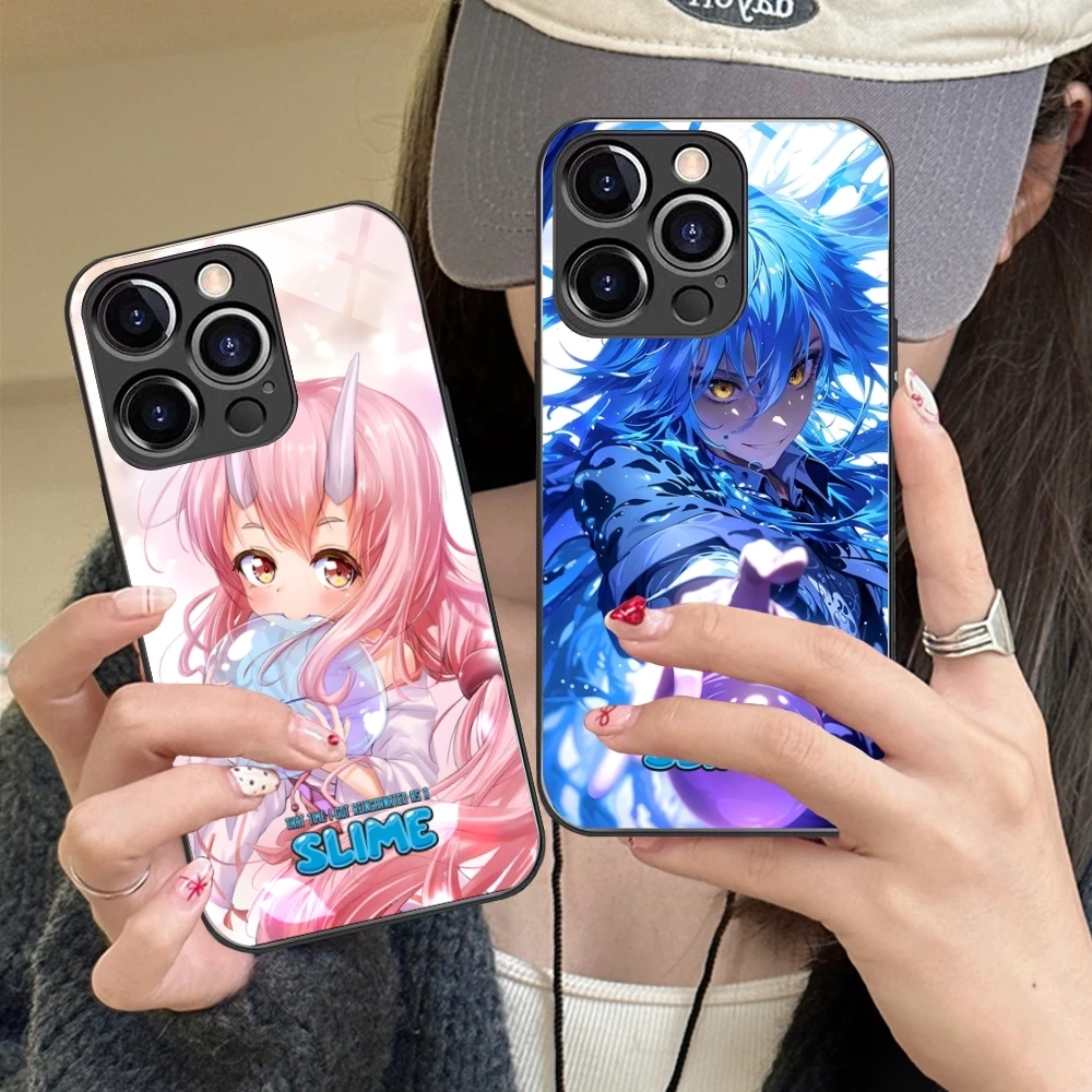 Slime Tensura Rimuru Mobile Phone Case for iPhone 16 15 14 13 12 11 X XR XS 8 Pro Max Plus Mini PC Glass Phone Cover Shell