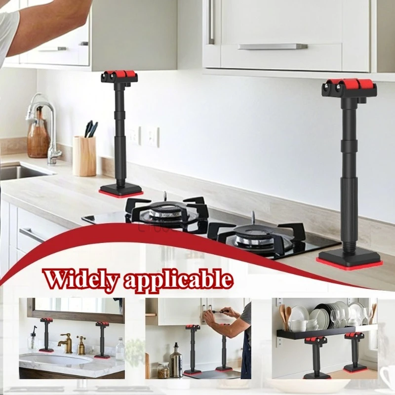 New Upgraded 19-46cm Pulley Support Adjustable Roller Jacks for Bathroom Cabinet Install Construction Lifting Fix Auxiliary Tool