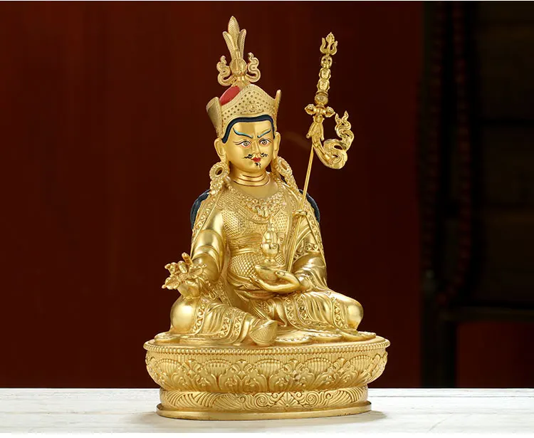 21CM large -High-grade gilding Buddha brass statue HOME family Nepal Padmasambhava Rinpoche