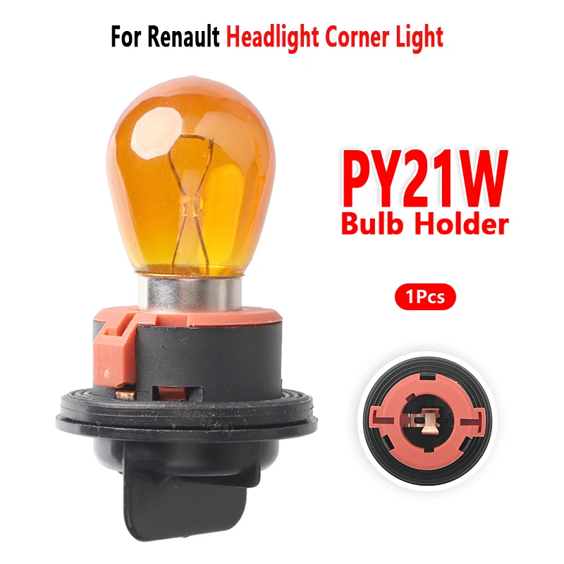 For Renault Megane 3 2008-2017 Headlight Corner Light 1156 PY21W Bulb Holder Socket Base 261342255R 1Pc
