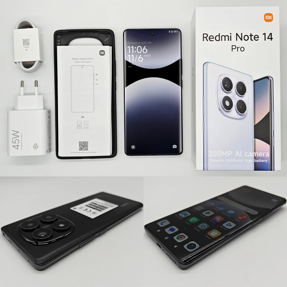 GLOBAL VERSION XIAOMI REDMI NOTE 14 PRO 4G NFC MOBILE PHONE 200MP CAMERA MEDIATEK HELIO G100-ULTRA 6.67 "120HZ AMOLED DISPLAY (باللغة الإنجليزية)