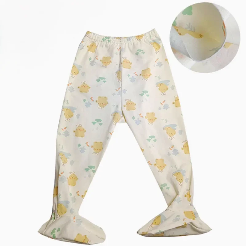 ABDL 大人用ベビー風プリントレッグパンツ 寝間着 純綿フットラップ ゴムウエストパンツ DDLG ソフト薄手ゆったりパンツ