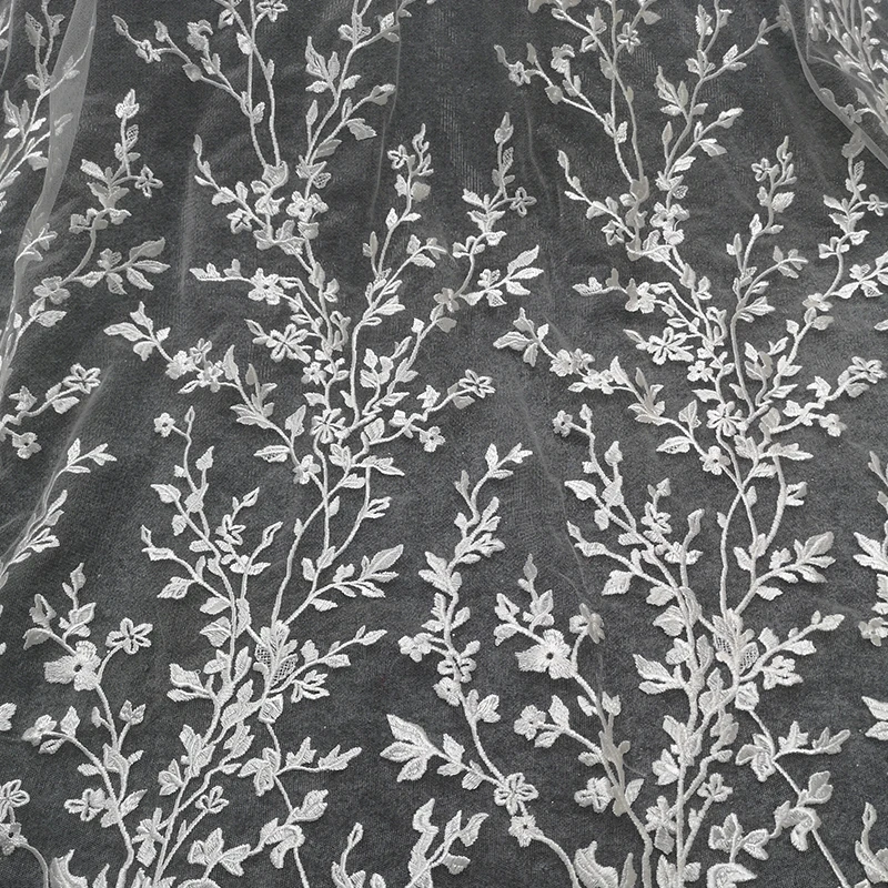 

Высококачественная ткань ручной работы с вышивкой в виде ветвей, свадебное платье, детская одежда, аксессуары из кружевной ткани