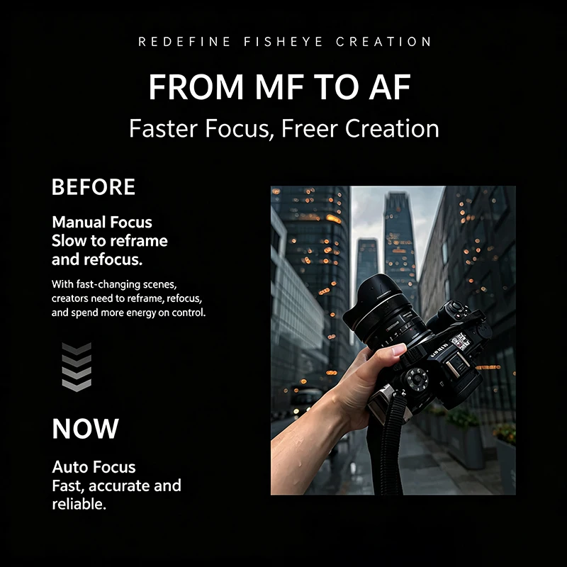 7artisans AF 10mm F2.5 Fisheye Prime Lens Full Frame 185° Ultra Wide Angle STM Auto‑Focus for Sony E Mount Fujifilm X Nikon Z