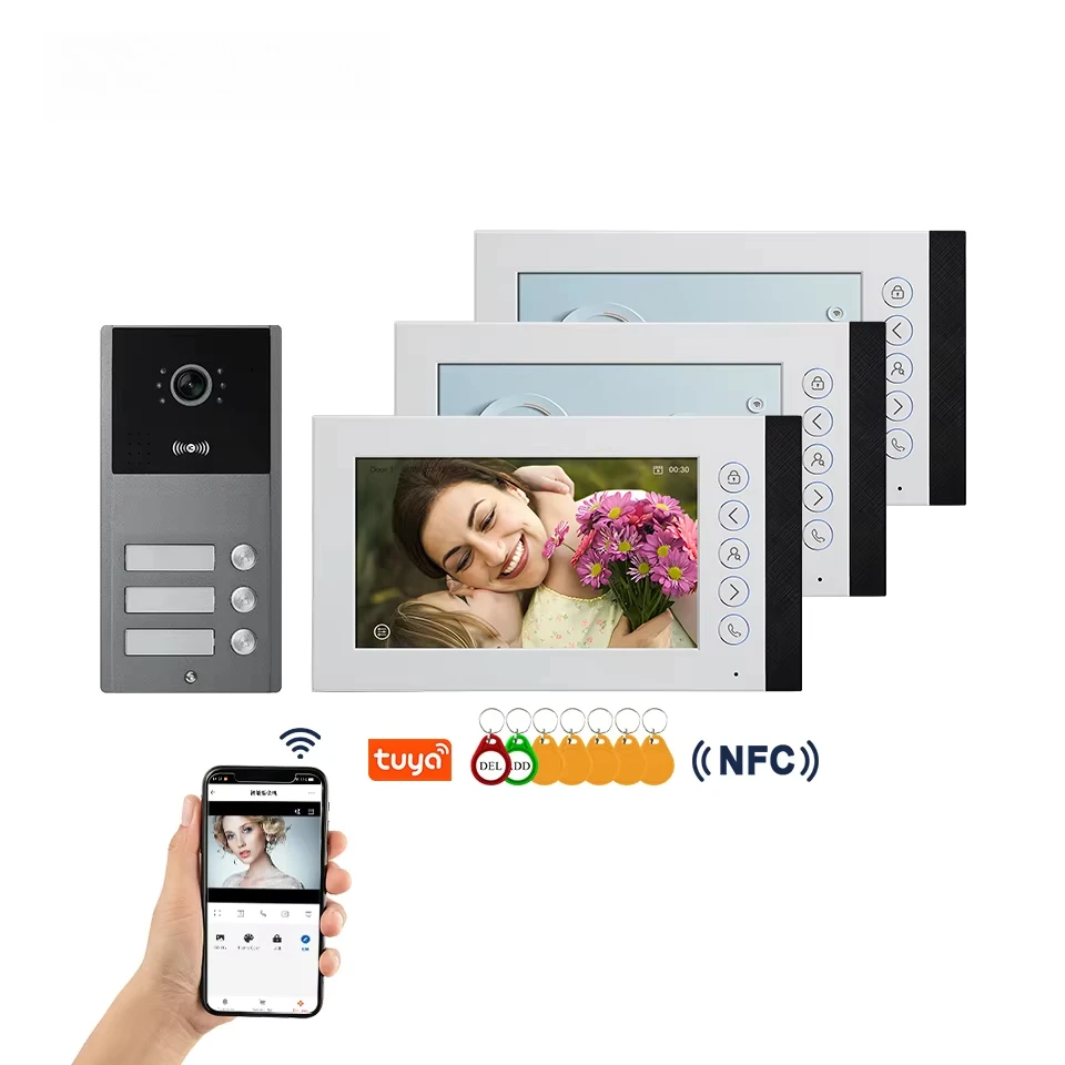 10 Inch Smart Home Surface/Flush Mounted   Smart App Building Videoportero Citofono Portero 4 Wire Video Intercom Door Phone