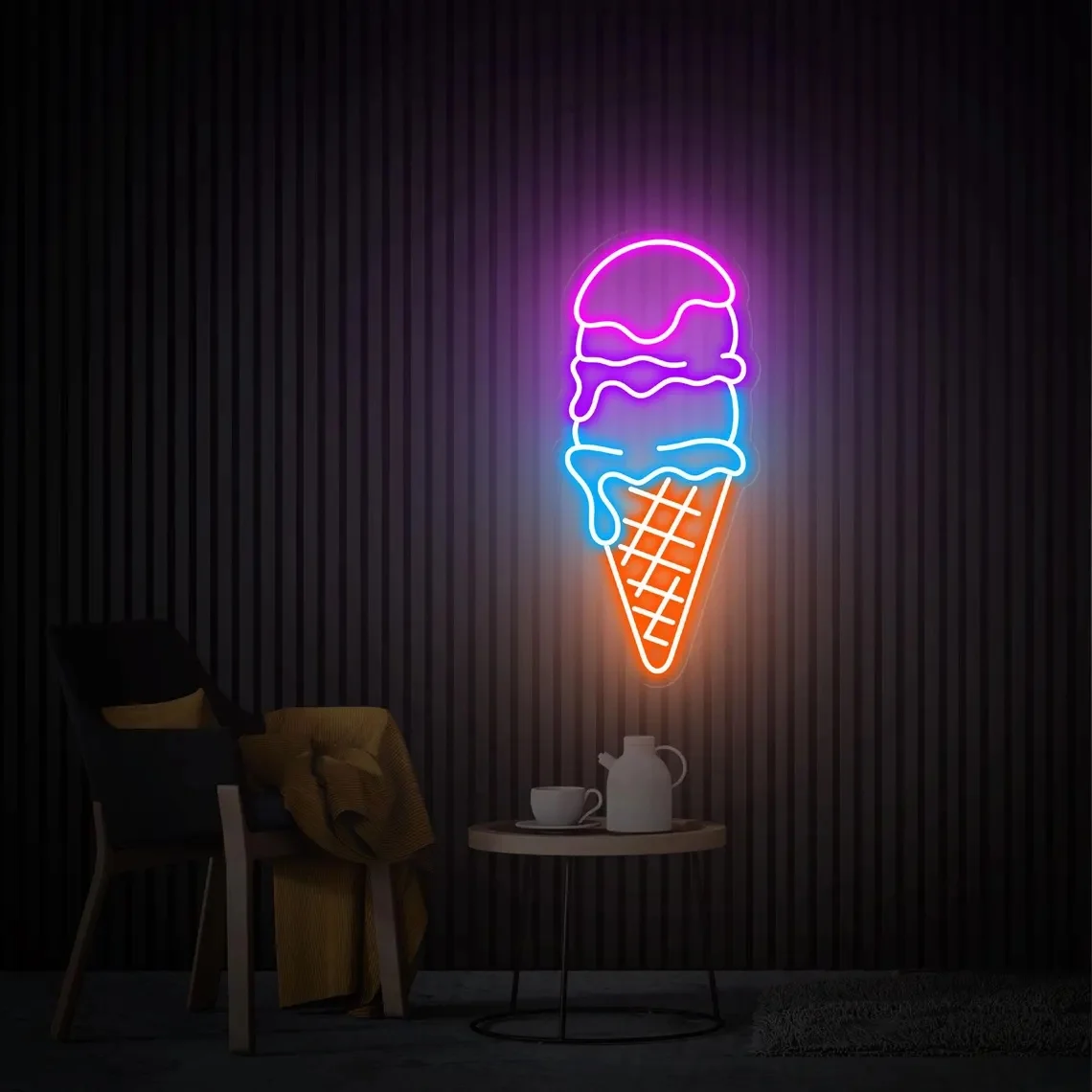 

Ice Cream Neon Sign Ice Cream Shop Decor Ice Cream Cone Artwork