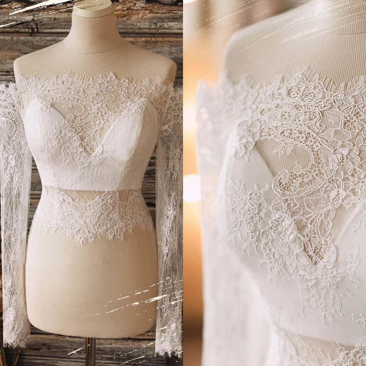 

Customized Elegant Bridal Capes Lace Wedding Jacket Long Sleeveless Off Shoulder Wraps Wedding Accessories
