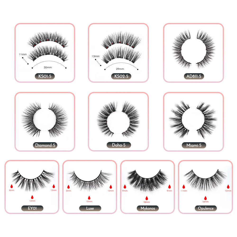 1 Pair 3D Natural Magnetic Eyelashes Invisible Magnetic Lashes Mink Eyelashes Magnet Mink Lashes Thick Full Strip False Eyelash