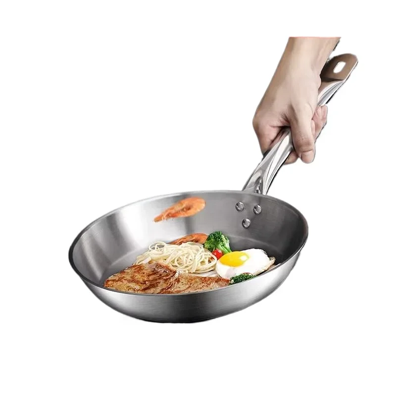 22-28cm Inch Tri-ply 18/8 Stainless Steel Chef's Pan,Frying Pan with Lid,Induction Pan,Pot and Pan Set,Dishwasher and Oven Safe