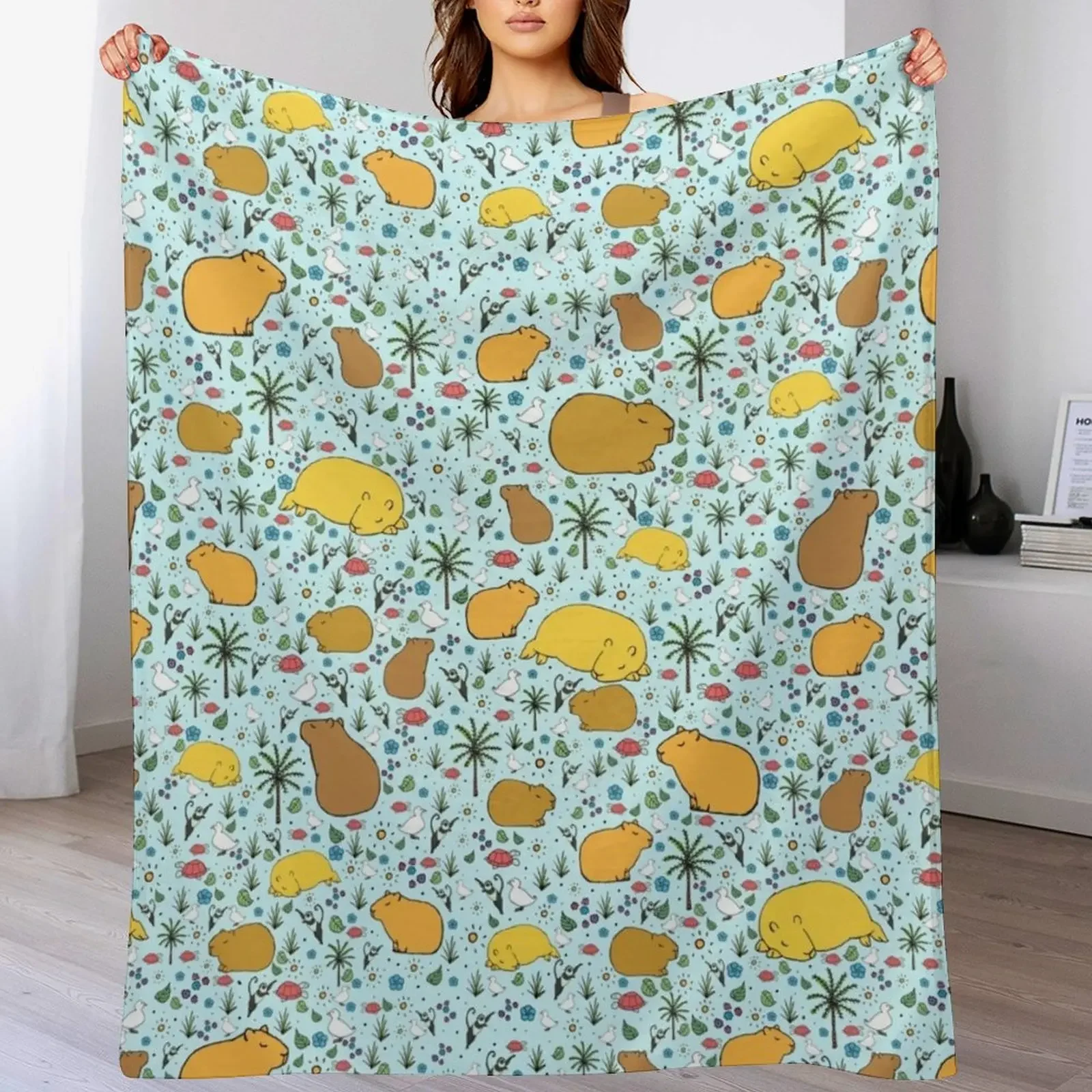 

Capybaras Throw Blanket Soft Bedroom Blanket for Night Sleeping