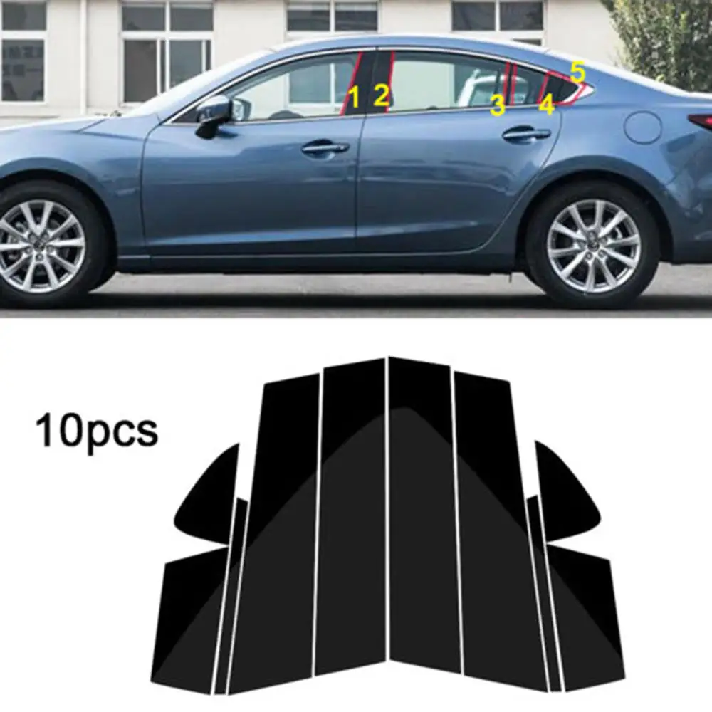 

10PCS Window Pillar Posts Trim Cover Molding For Mazda 6 Atenza 2014-2018 Middle BC Column Car Stickers Auto Accessories