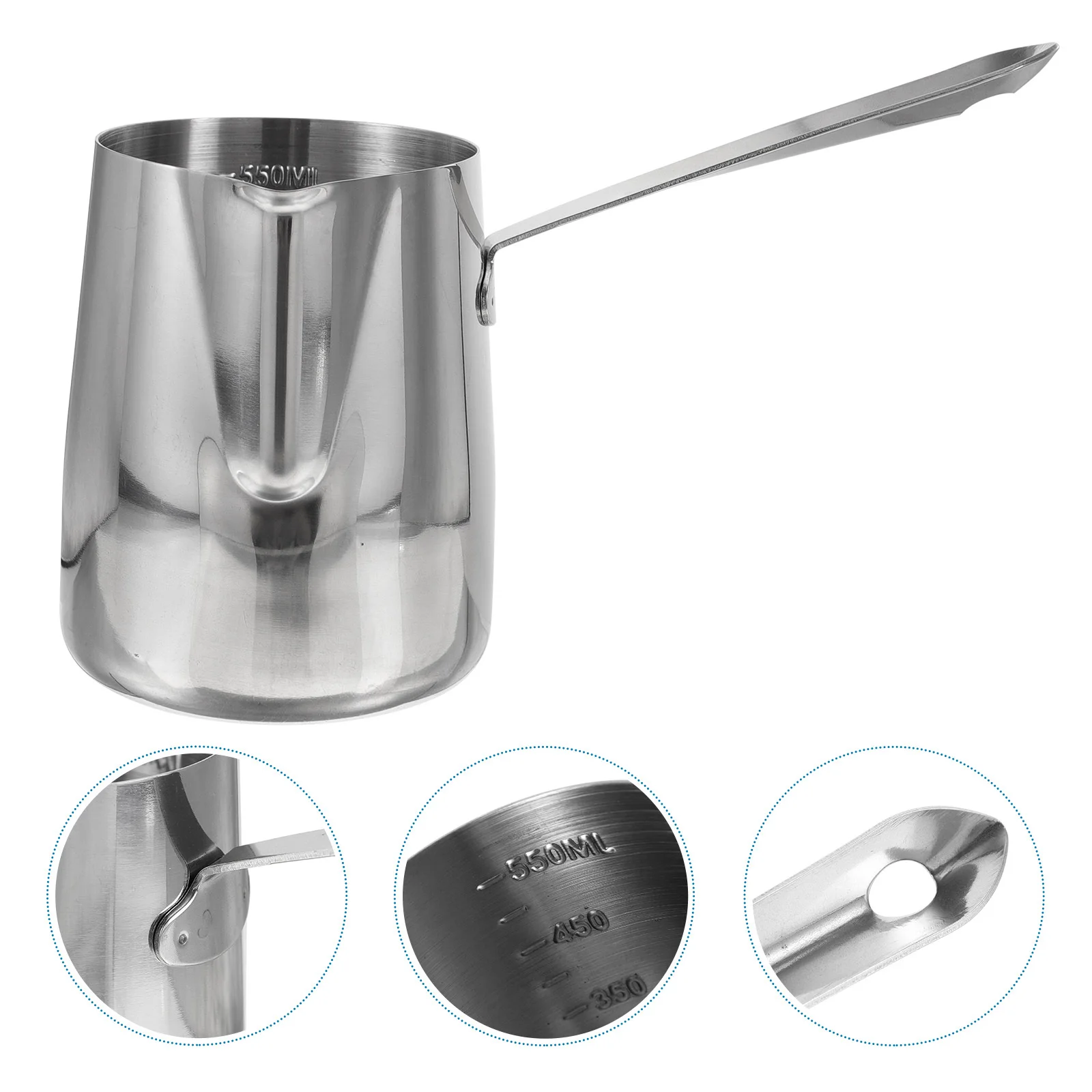 

1pc 304 Stainless Steel Milk Pitcher Ergonomic Kitchen Frothing Cup For Coffee Latte Art Household Steaming Pitcher