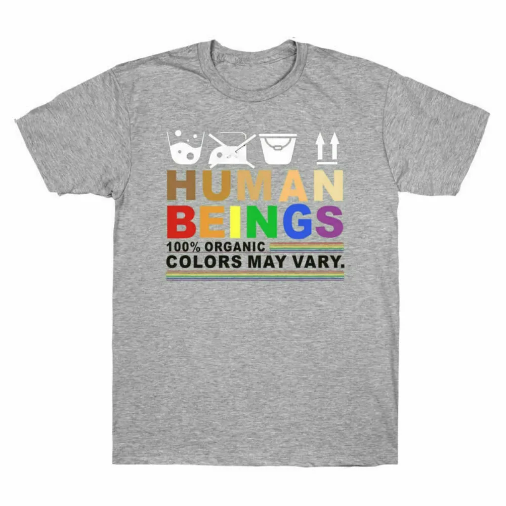 LGBT Men's Colors Short May Vary Sleeve Human Organic Beings Funny Print Streetwear Round Neck Tshirt Cute Graphic Tees