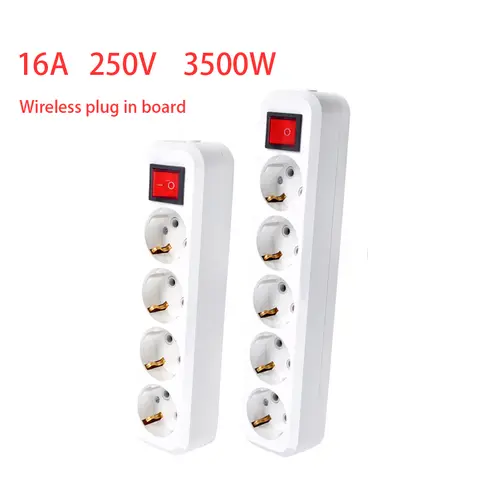 EU 전기 AC 플러그 소켓, 4/5 카라 옵션 콘센트, 16A 250V 벽 충전기 어댑터, 가정 사무실 멀티탭 유럽 표준
