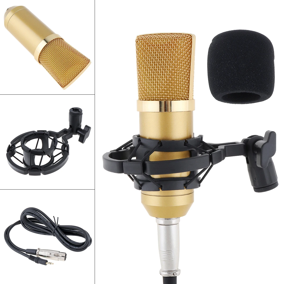 Professional BM-700 Condenser Microphone with Circuit Control Gold-plated Large Diaphragm Head for Studio KTV Studio Recordings