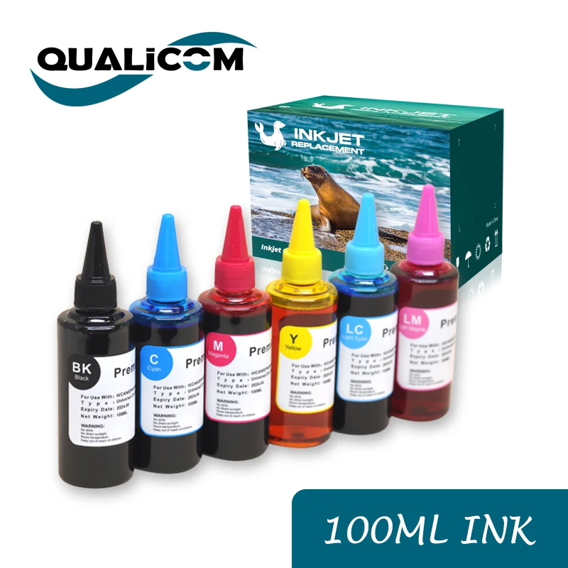 Qualicom 100ml Universal Ink Compatible Refill Dye Ink for Epson Brother HP CANON Printers