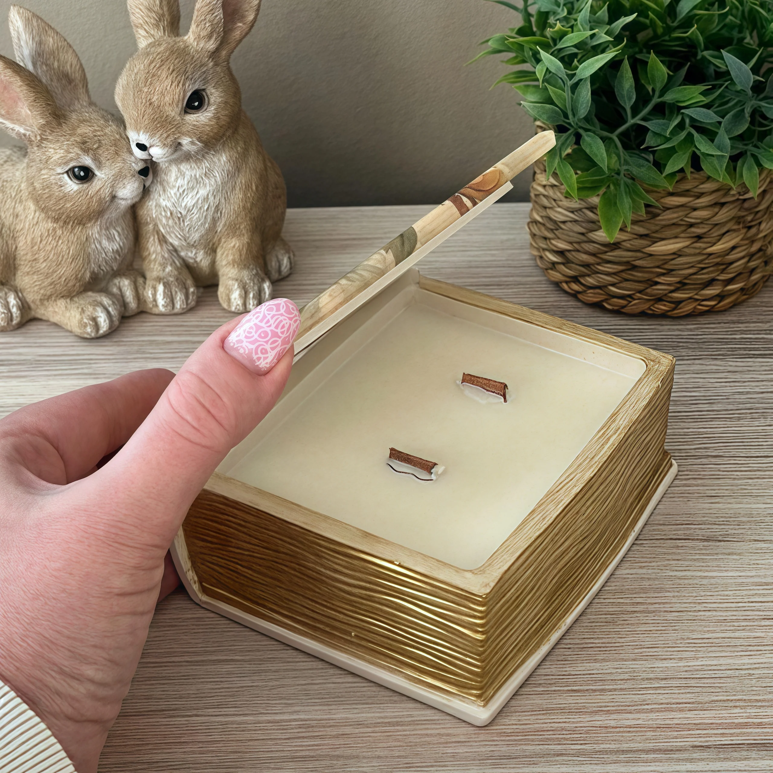 Caja de almacenamiento con forma de libro 3D, molde de silicona de resina para plantas suculentas, cubierta creativa DIY, lata de almacenamiento, vela de aromaterapia, molde de silicona