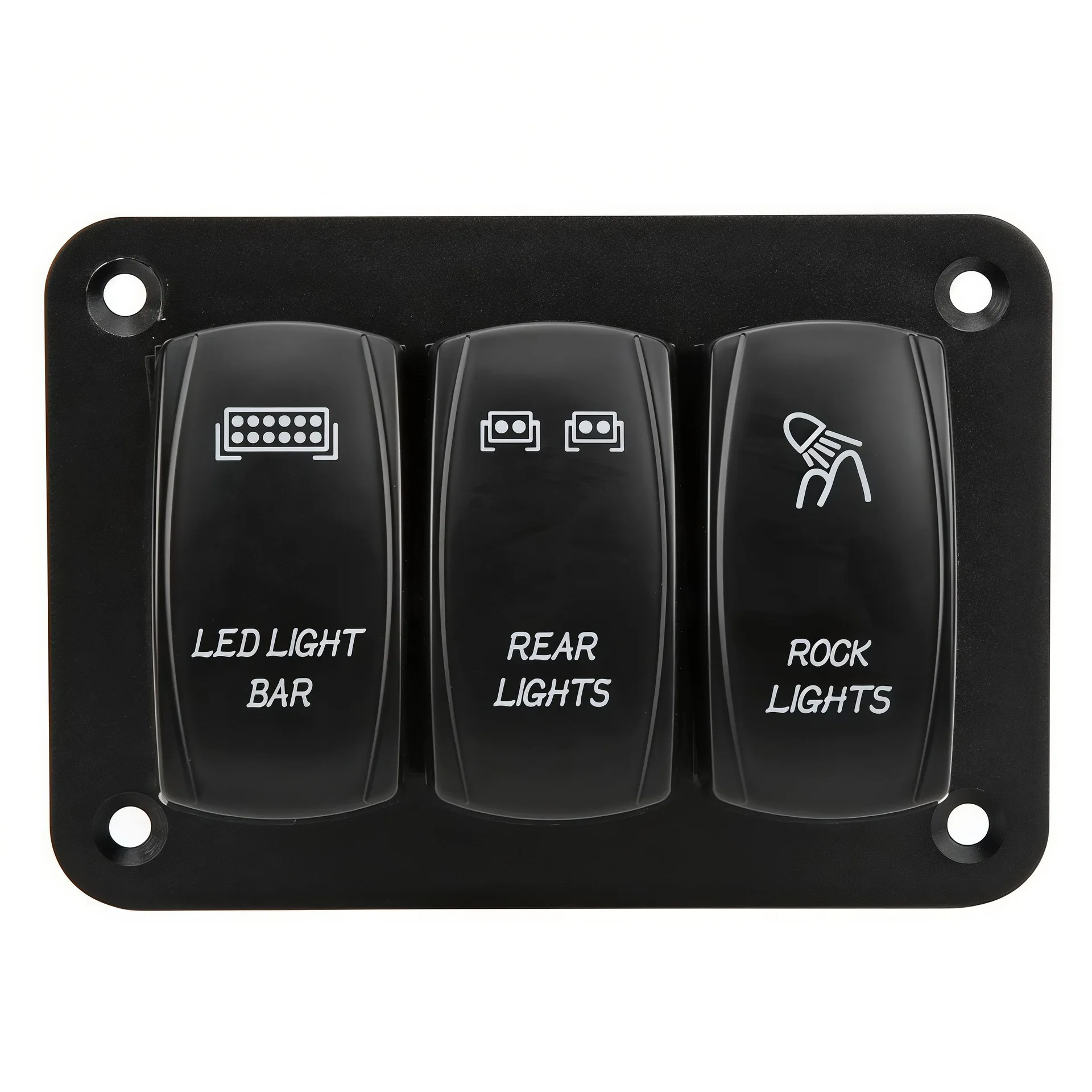 MARINE 12V/24V 2/3 GANG ROCKER SWITCH PANEL WITH BACKLIT INDICATOR LIGHT, ABS TOGGLE CONTROL PANEL FOR BOAT YACHT RV