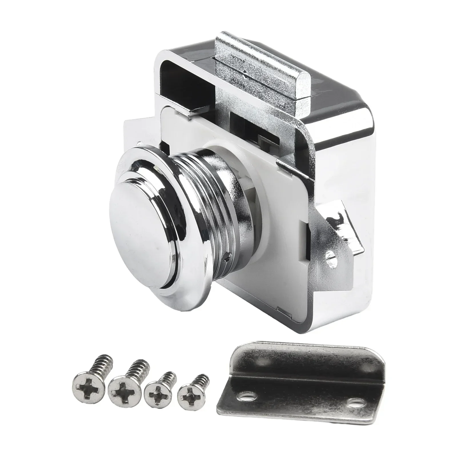 Push Button Catch Locks Cupboard Door Motorhome Cabinet Camper Caravan Latch Knob Zinc Alloy Durable Door Furniture Hardware