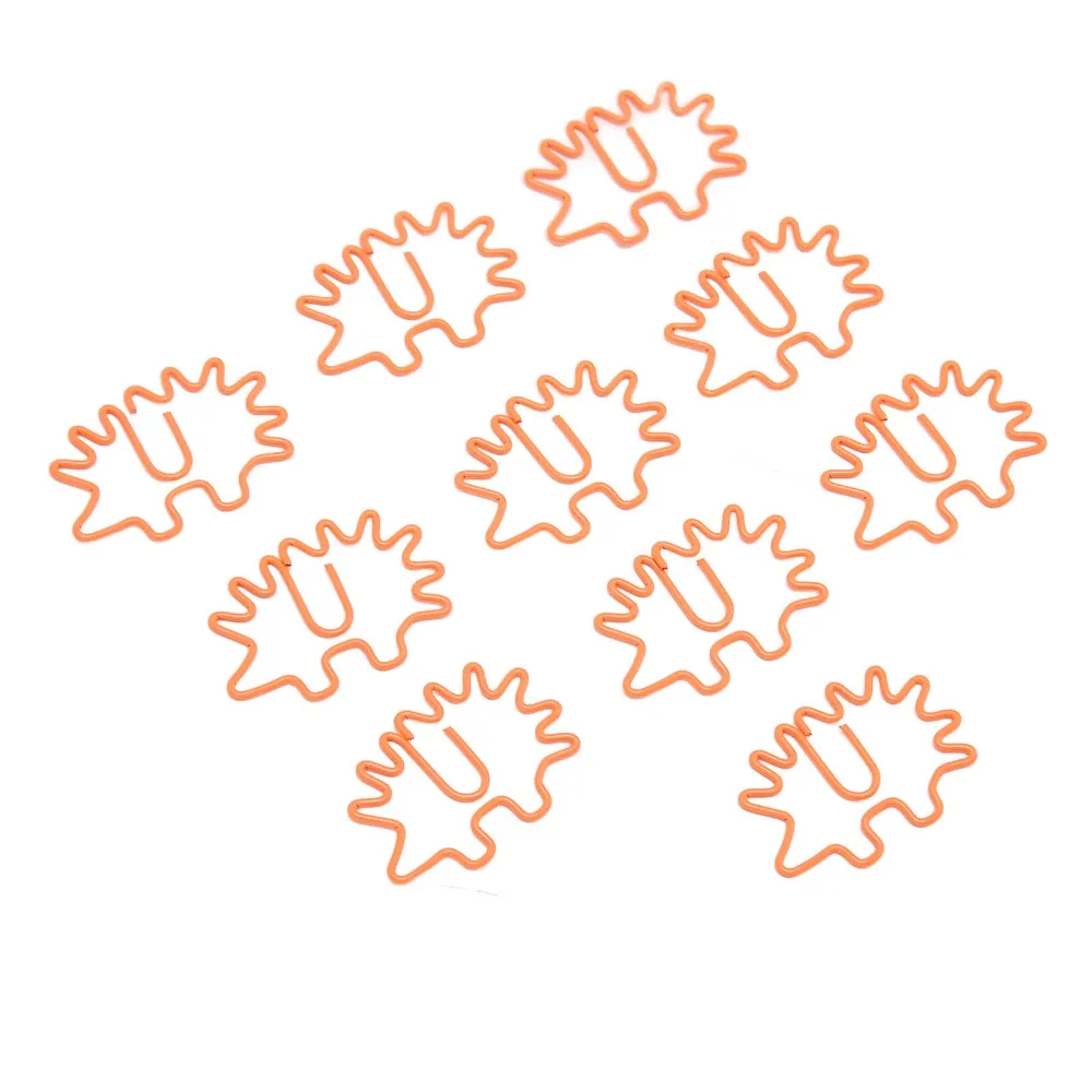 100pcs Hedgehog Shape Paper Clips Orange 3.7*2.5cm Small Paper Clips Rustproof Prevent Slip Mini Paper Clips