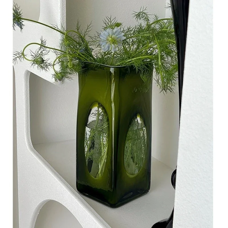 Ancient glass vase high sense living room decoration ornament hydroponic flower arrangement homestay
