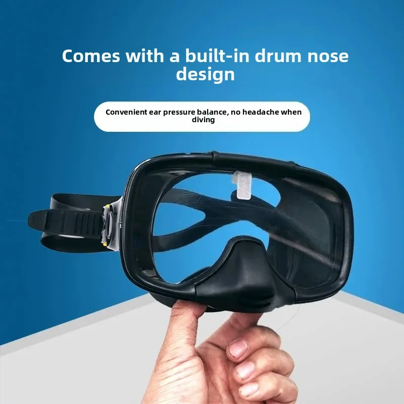 Tempered Glass Anti-Fog Dive Mask Panoramic Large Frame for Scuba Snorkeling Deep Diving Professional