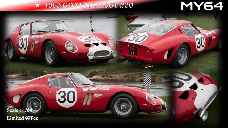 MY64 Limited edition 1:64 250GTO Classic running car logo red