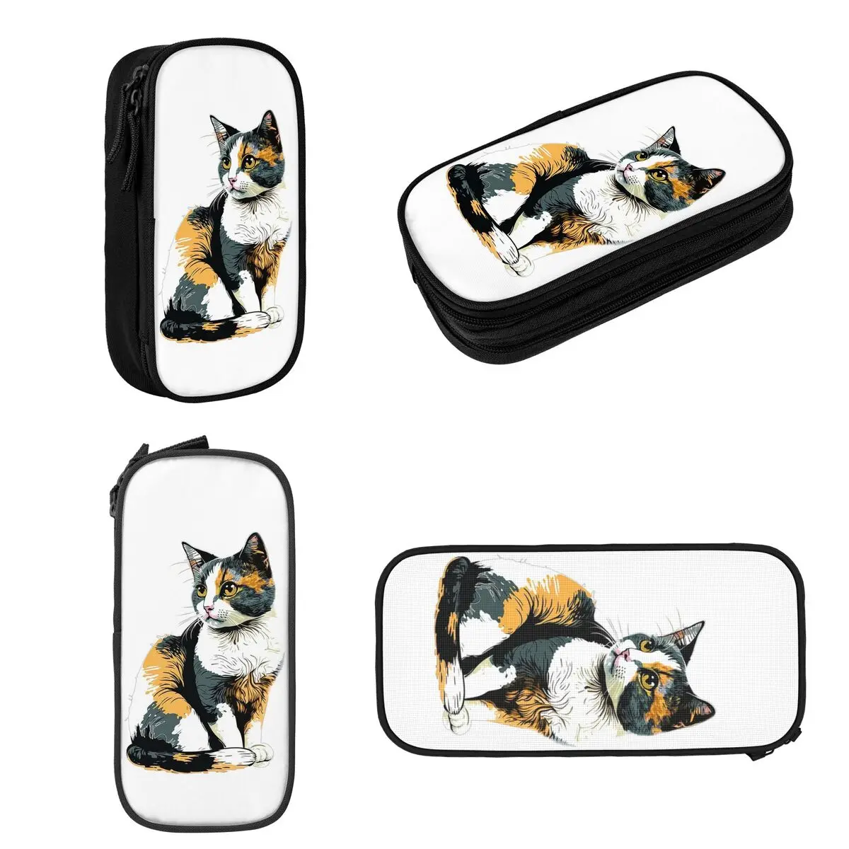 Cute Calico Cat Pencil Cases Big Capacity Pen Bags Pen Box Pencil Pouch For Boys Girls Students Stationery School Office