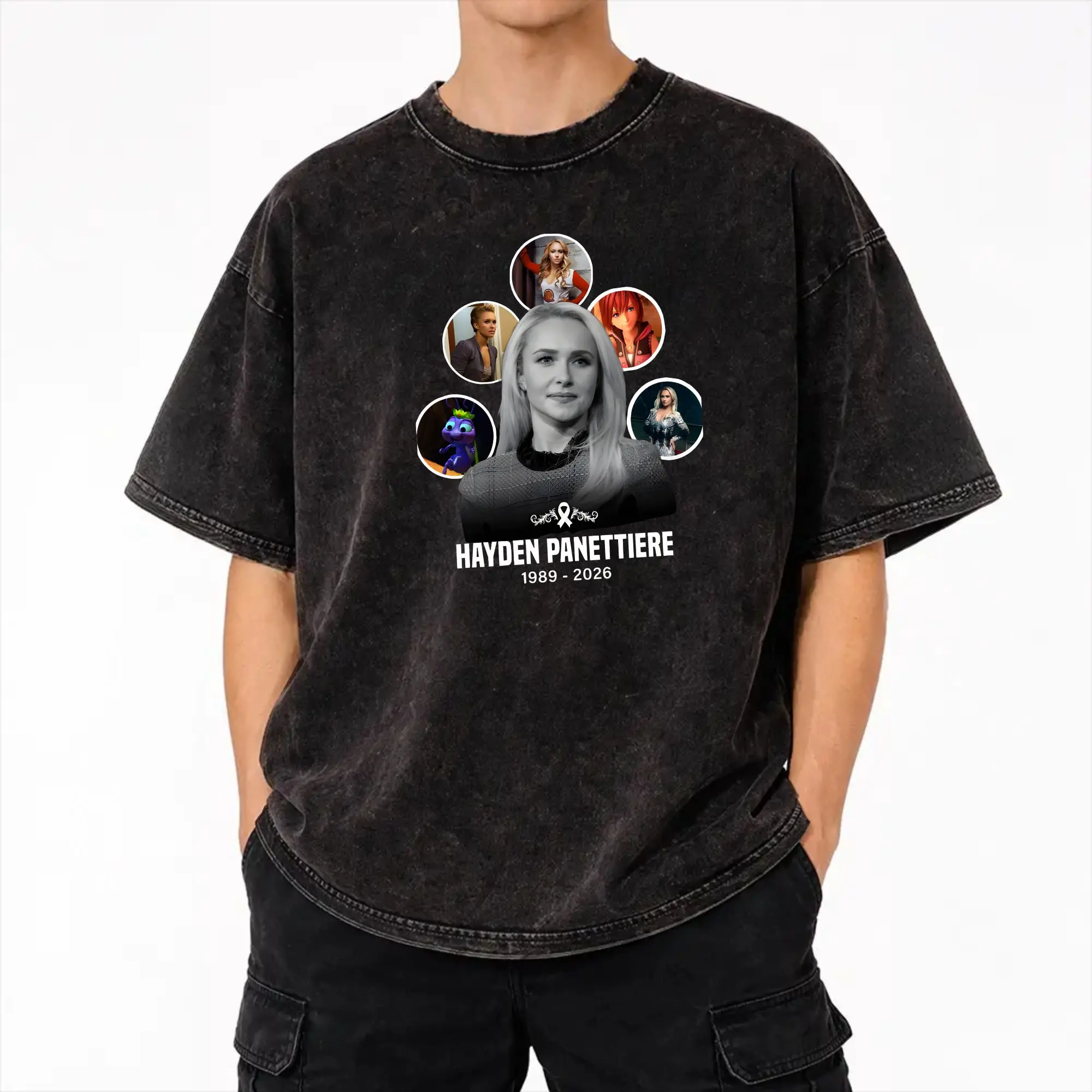 RIP Hayden Panettiere 1989-2026 Outfit Washed T Shirts Men Women Streetwear Hip Hop T-Shirts Summer  Tee Shirt Cotton