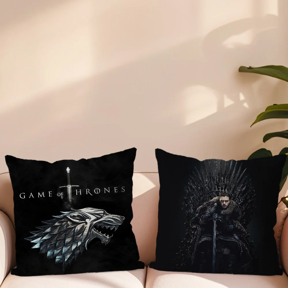 Game of T-Thrones Pillow Case Living Room Accent Couch Back Support Square Lounge Restful Nap Companion ﻿