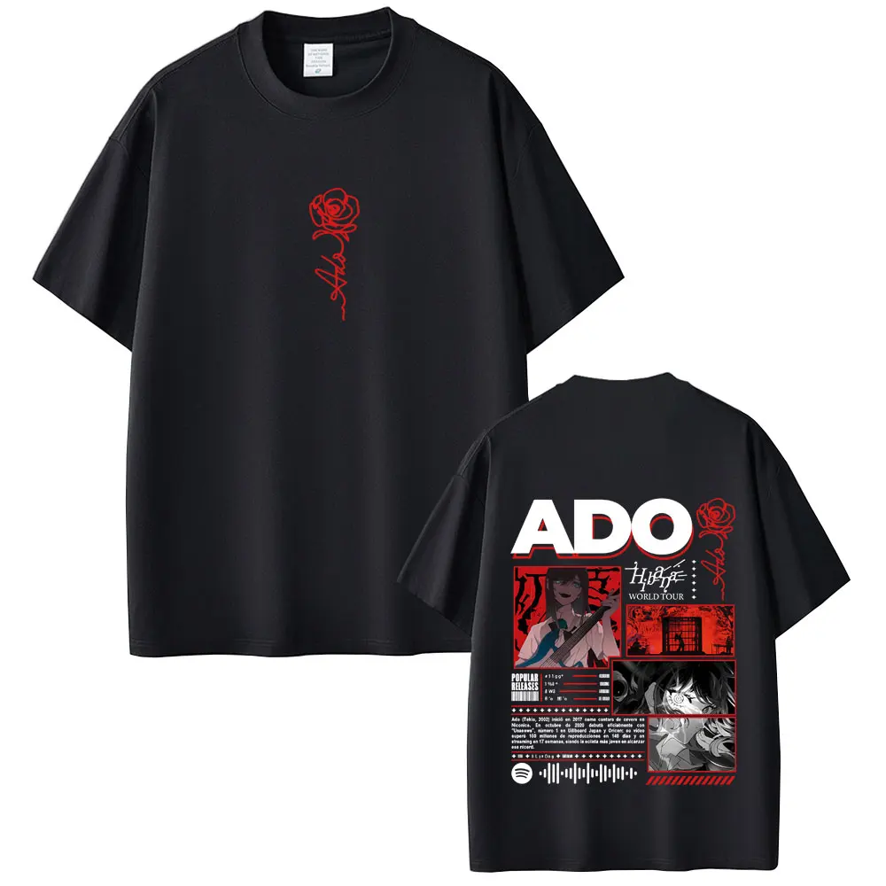 Ado Hibana World Tour 2025, T-Shirt für Männer und Frauen, modische Popmusik-T-Shirts, Unisex, Y2k, japanischer Stil, Streetwear, männlich, lässiges T-Shirt – Detail 2