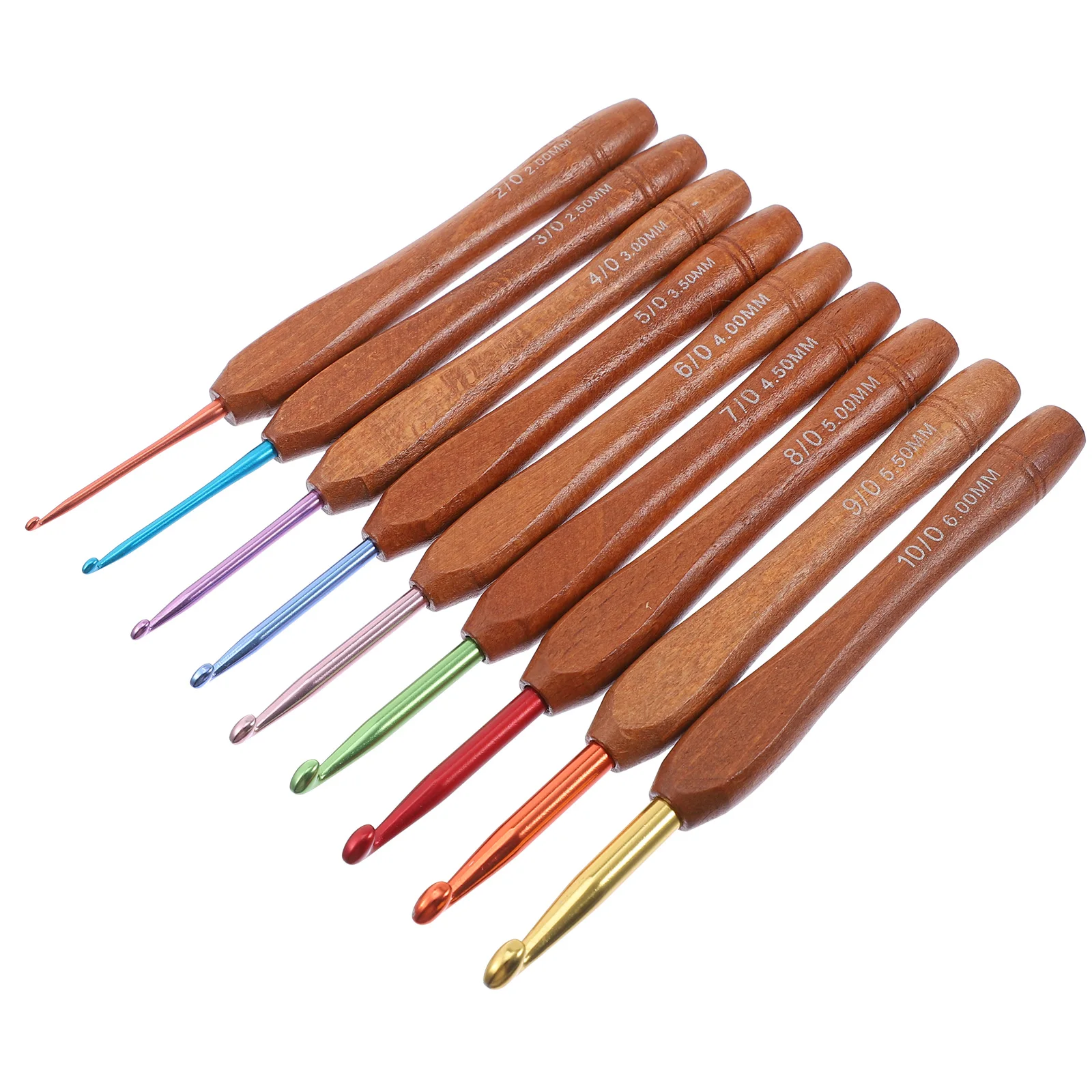 

9pcs Wood Crochet Hooks Aluminum Beginner Knitting Tools DIY Sweater Hat Scarf Gloves Wood Handle Crochet Needles Making