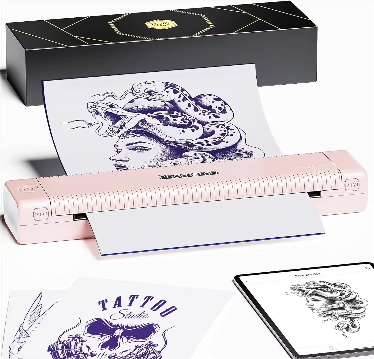 

2024 New TP81 Bluetooth A4 Portable Tattoo Stencil Printer Thermal Transfer Machine Tattoo Copier