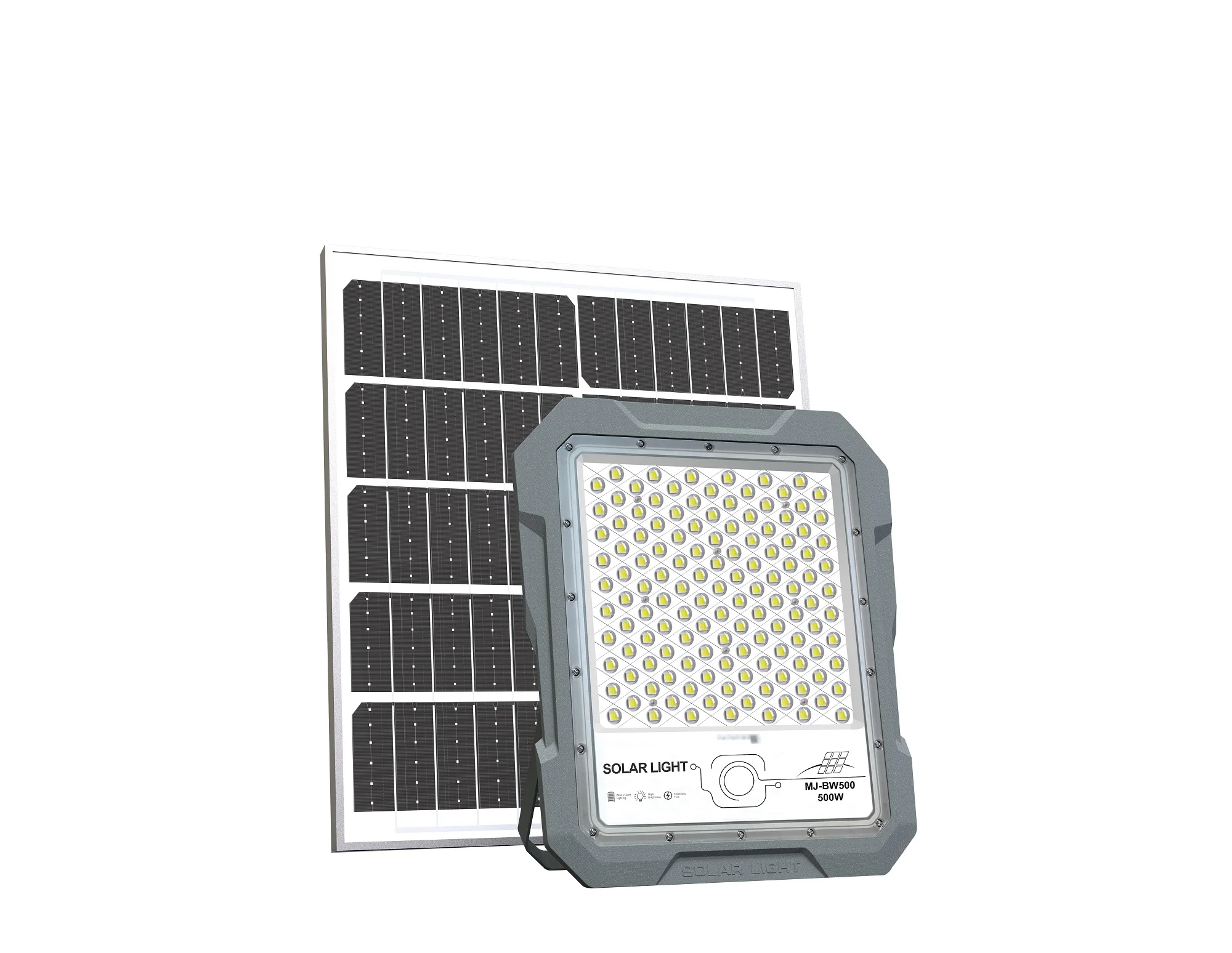 

500W Solar Flood Light IP65 Waterproof Aluminum Grey LED Lamp with 36000mAh Battery Garden Use Remote Control