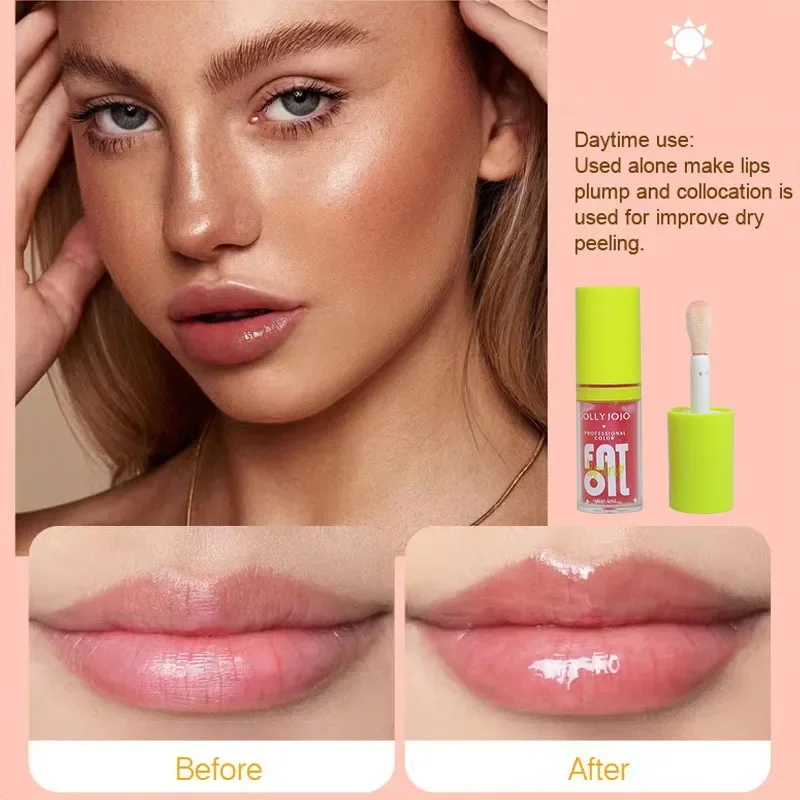 Feuchtigkeit spendende Lippen glasur Lippen plump ing plump ing Fettöl Lippen öl praller Lip gloss öl klares transparentes Lippen öl für die Lippen pflege getönt