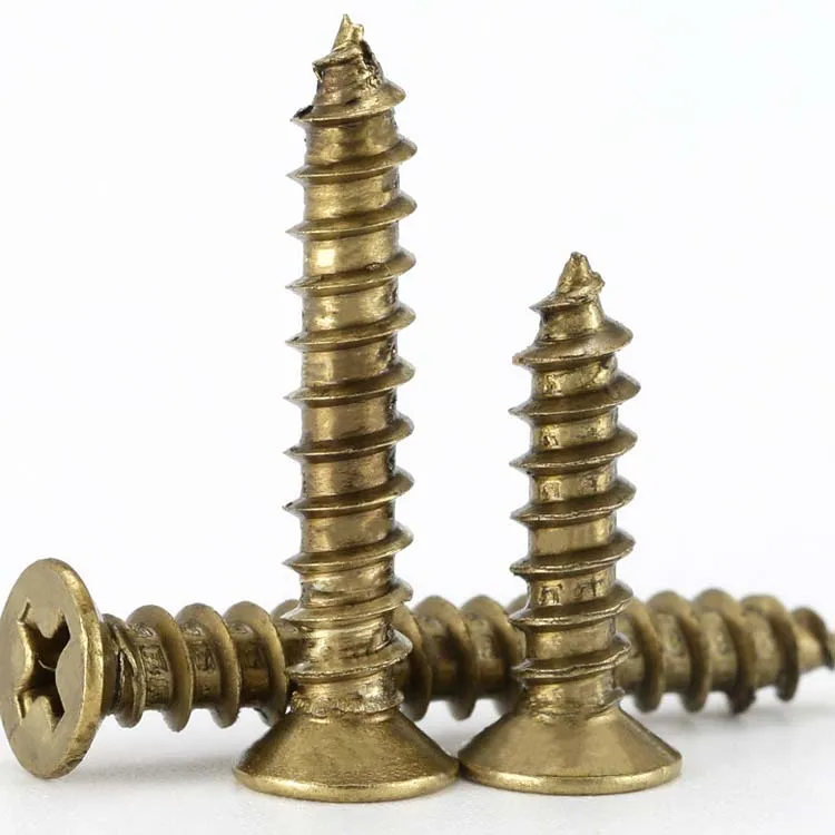 M3 M3.5 M4 M5 M6 Brass Cross Countersunk Head Flat Head Self-tapping Screws Wood Screws Length 6mm~50mm