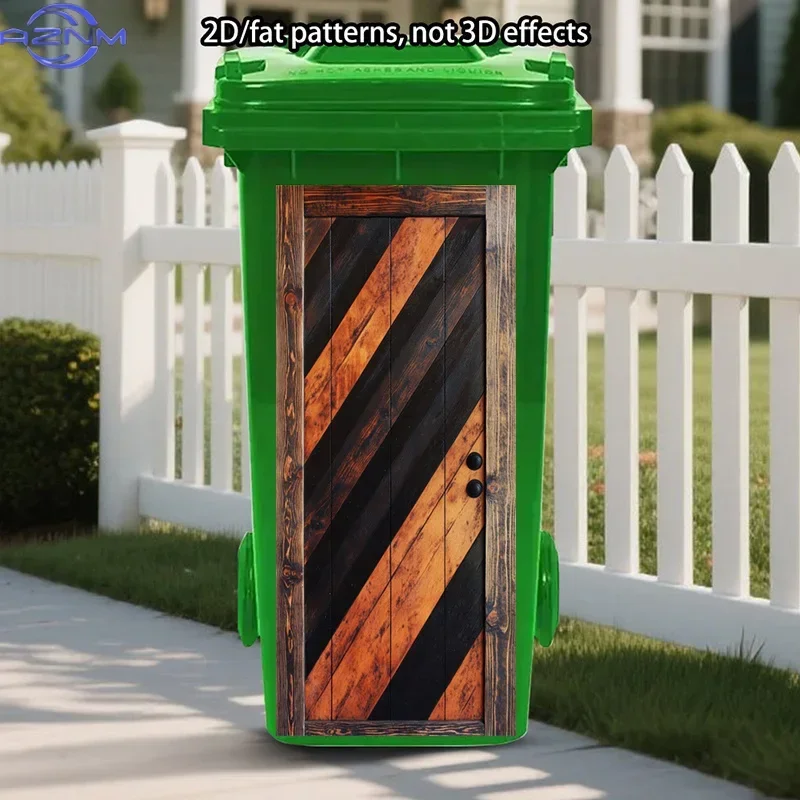 Decorative Waste Bin Sticker 2D Printed Art Decal for Home Trash Can Ornament