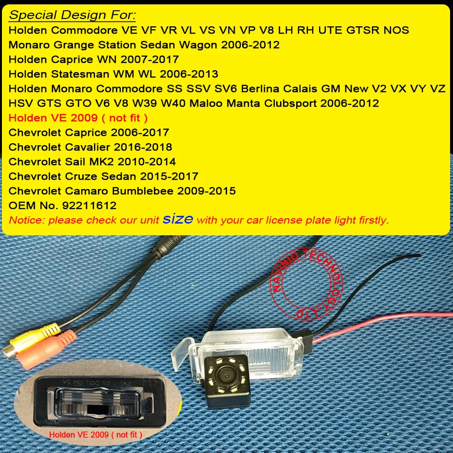 HD CCD CAMERA For Holden Commodore VE VF VR VL VS VN VP V8 LH RH UTE GTSR NOS Car Rear View Camera Parking Back Up Reverse