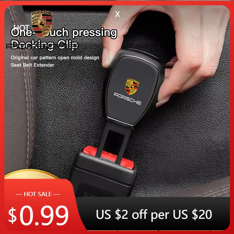 

Car Sticker For Porsche Car Seat Belt Extender Clip Safety Buckle Plug Accessories For Porsche 911 718 Taycan Panamera Cayenne M