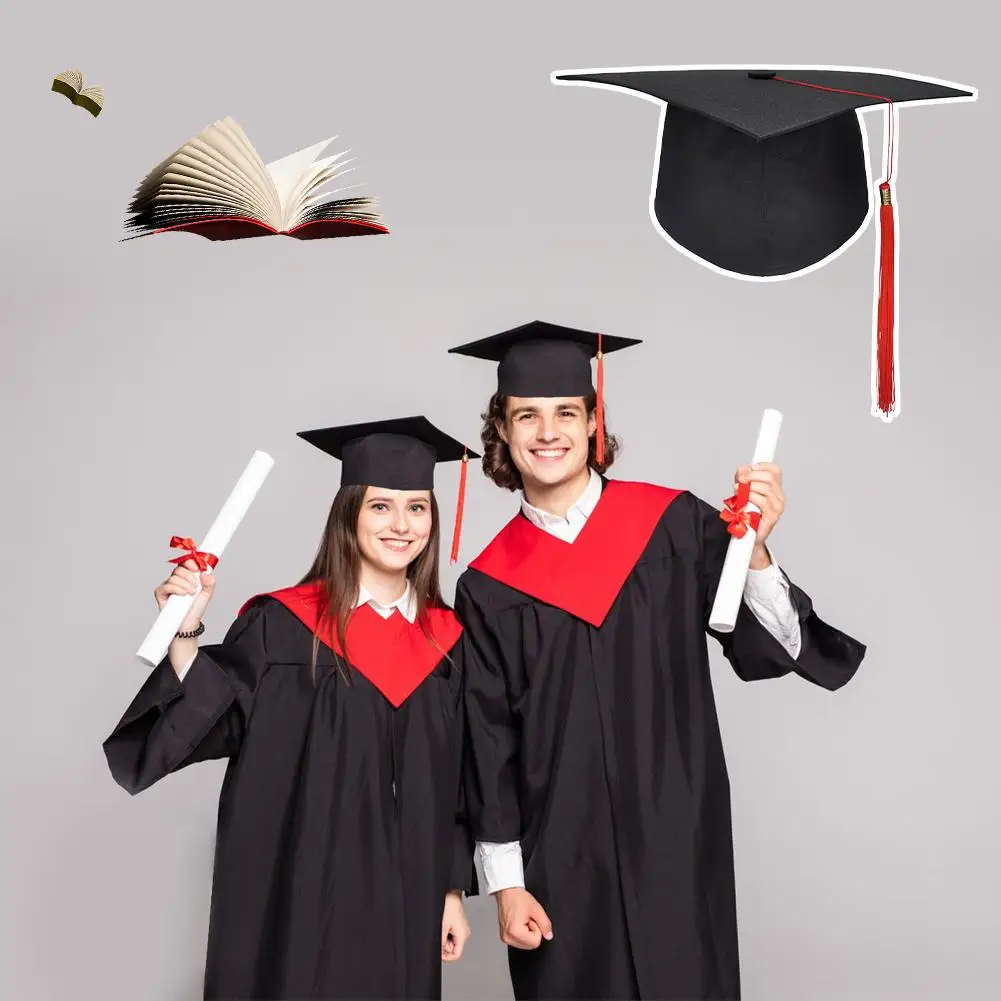 Graduation Cap With Tassel Bachelors Hat With Adjustable Size Elastic Band Graduation Master Degree Graduation Ceremony Hats view 6