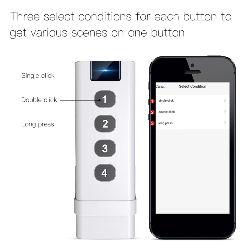 Tuya Smart Scene Switch 4 Gang 12 Modes Wall Attached/Portable Remotes For Smart Home Automation Scene 2MQTT Available