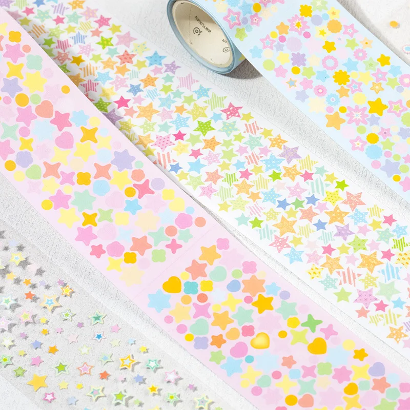 1 pz/1 lotto Nastri adesivi decorativi una multitudma di stelle riempire il cielo Spazzatura Ufficiale FAI DA TE Giapponese Mascheratura Scrapbooking Adesivi