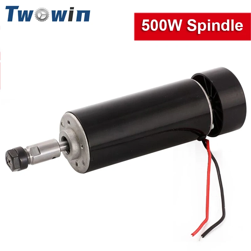 TWOWIN 500W CNC Spindle Motor ER11 Collet Air Cooling Spindle 52MM DC Milling Motor For CNC Router Engraving Machine