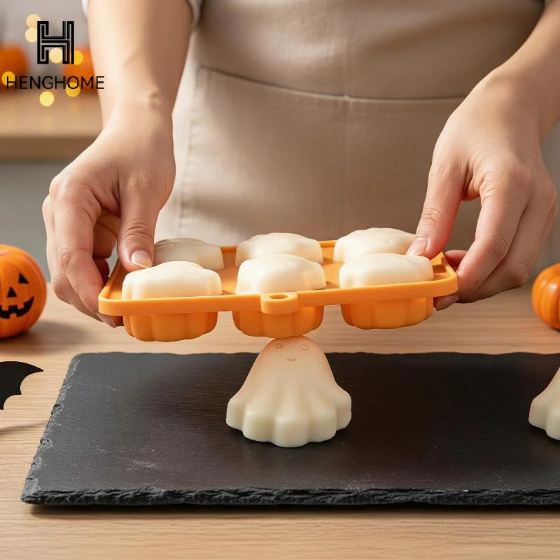 Halloween Ghost Silicone Mold Food Grade Easy Demoulding For DIY Chocolate Pudding Soap Baking Events
