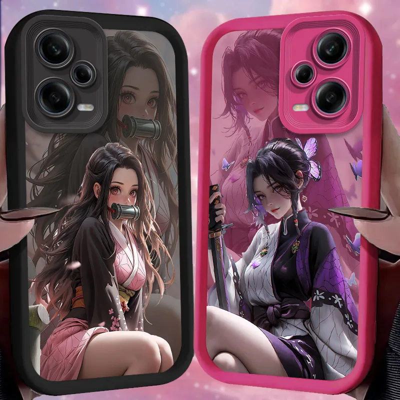 Demon Slayer Matte Phone Case for Xiaomi Redmi Note 13 12 11 Pro Plus 4G 5G 12S 11S 10S 10 9 9S 8 12C 13C A3 Soft Silicone Cover